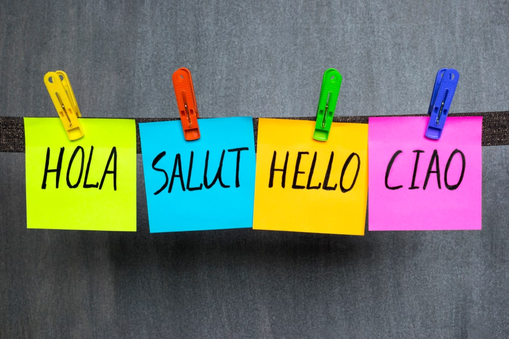Apprentissage d'une langue, français, anglais, espagnol
